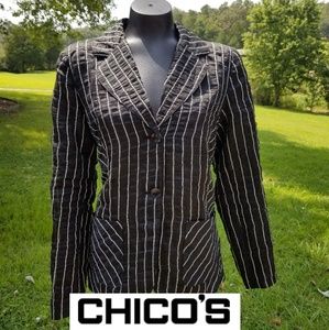 Chico's Linen Blend Blazer Size 2